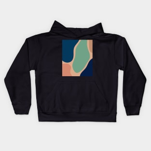 Minimal Modern  Abstract Shapes   Blue and Pink Pattern Kids Hoodie